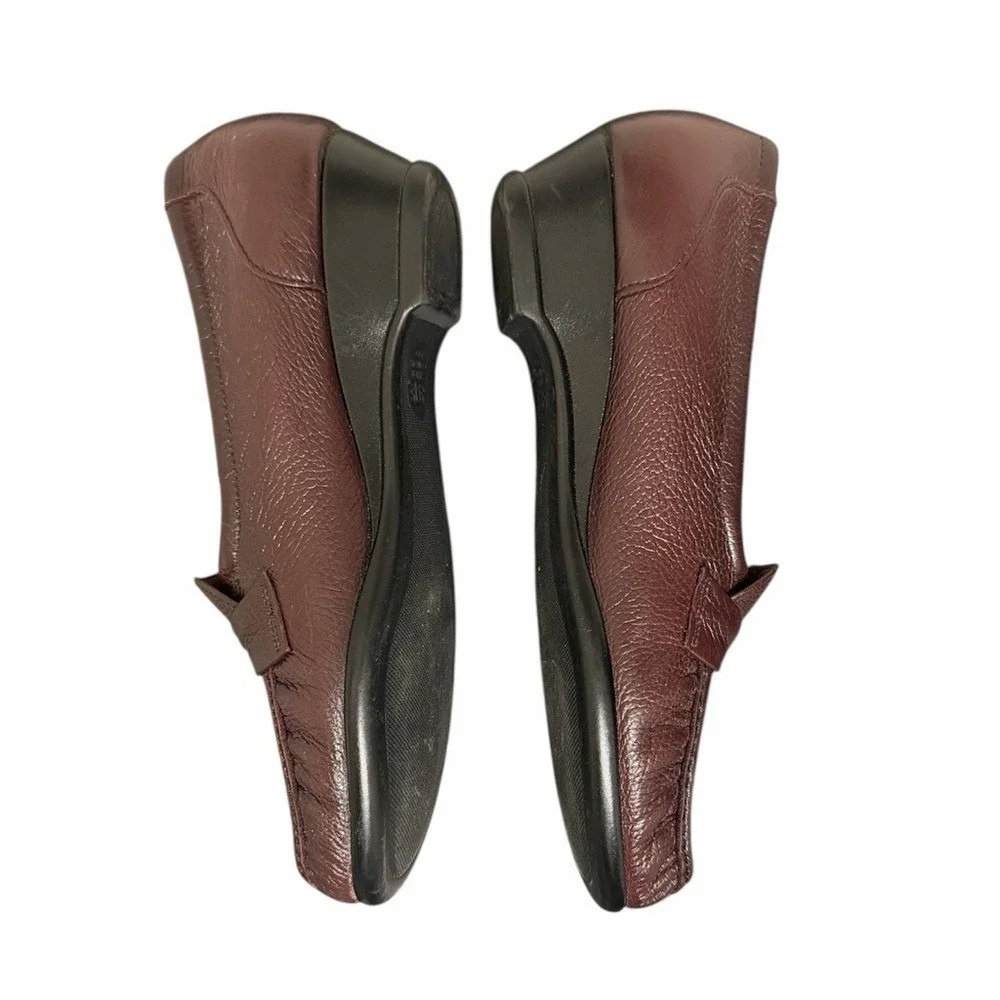 SAS Tripad Comfort Loafers Womens 9 Burgundy Leather Low‎ Wedge Made in USA